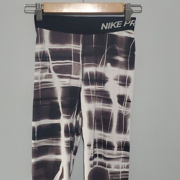 NIKE PRO pants Womens size Medium brown white Running Yoga Compression L… - Picture 3 of 13
